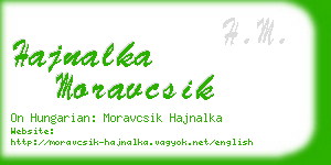 hajnalka moravcsik business card